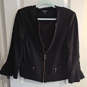 Roz & Ali Black Women's Blazer with Zipper